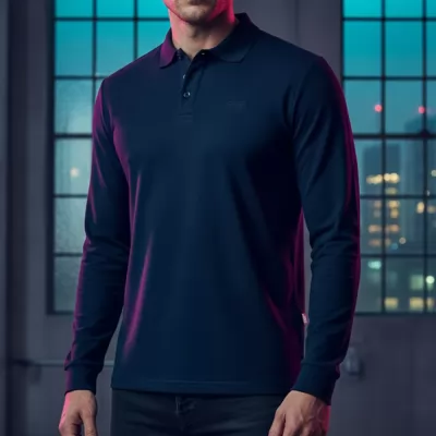 POLO A MANCHES DEPART HOMMES BLEU MARINE